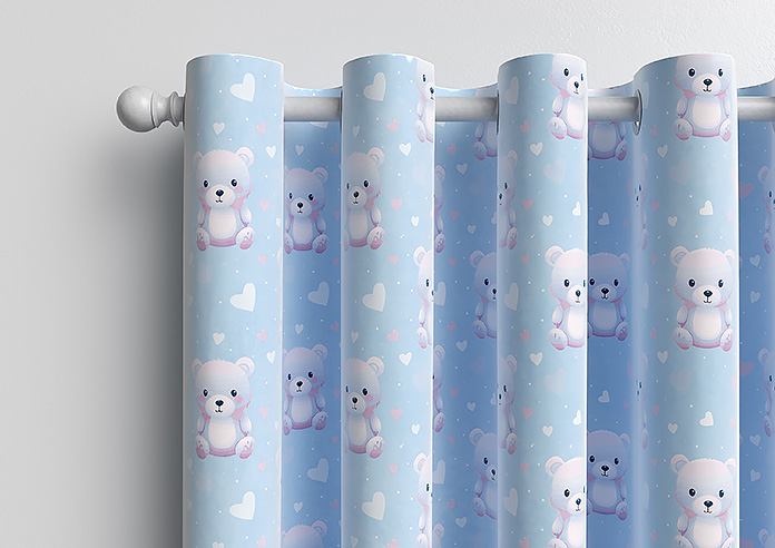 Little Bear, Blue Cotton - Made to Measure Curtains - Image 12